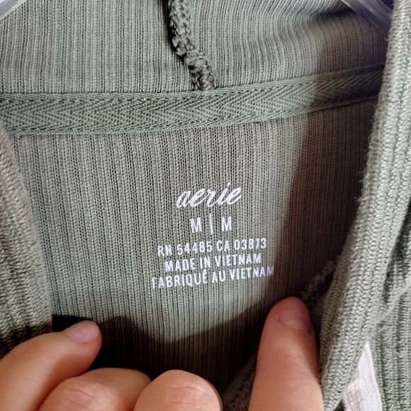 Aerie New Love Corded Cropped Pullover Hoodie sz M - Picture 4 of 8